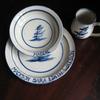 Windswept Pine in Blue
 3 piece set in the design of your choice $80; bowl or plate alone  $35 